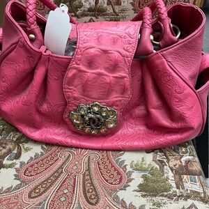 Elegant Pink Embossed Women's Bag